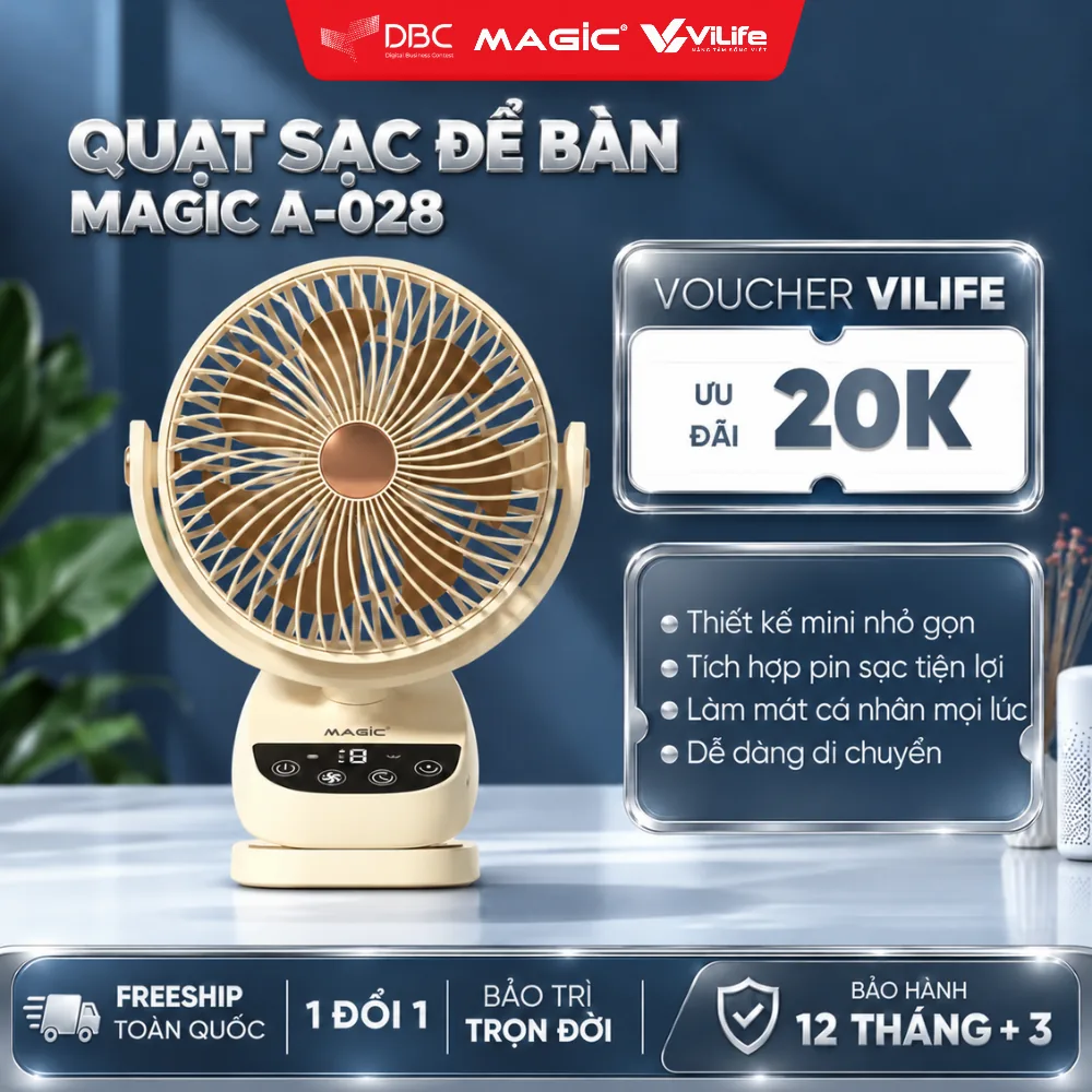 Quạt sạc để bàn Magic